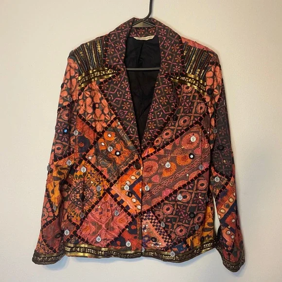 Soft Surroundings Berber Jacket Coin Blazer Womens Multicolor - Picture 1 of 13